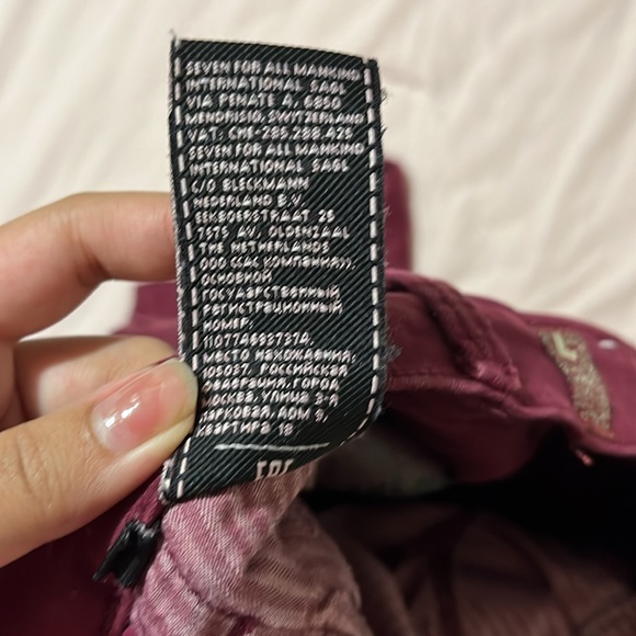 7 For All Mankind High Waist Ankle Red Skinny Jeans - Picture 4 of 11